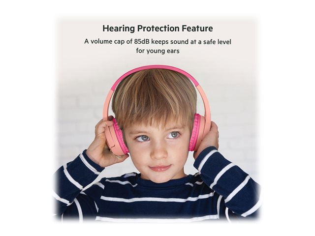 Belkin SoundForm Mini - Headphones with mic - on-ear - wired - 3.5 mm jack - pink