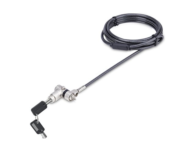 StarTech.com 25-Pack Universal Laptop Lock 6.6ft, Keyed Alike Locking Cable, Security Cable, Compatible w/Noble Wedge/Nano/K-Slot, Anti-Theft Cut-Resistant Cable - TAA - Security cable lock - silver, black - 2 m (pack of 25)