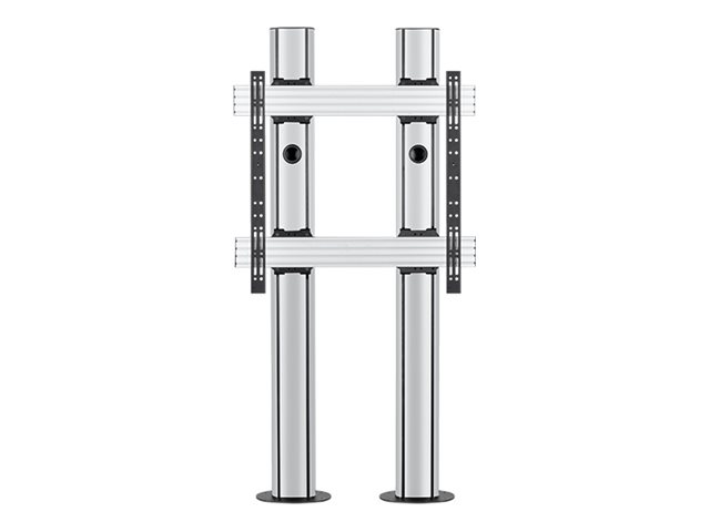 B-TECH Mode-AL BT8708 - Stand - bolt-down, twin column - for flat panel - premium - steel - black & silver - screen size: 65\"-100\" - mounting interface: up to 972 x 800 mm - floor mountable