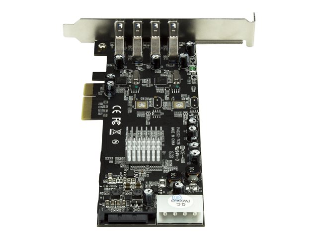 StarTech.com 4-Port USB 3.0 PCI Express Card Adapter - PCIe SuperSpeed USB 3.0 Expansion Card w/ 2 Dedicated 5Gbps Channels (PEXUSB3S42V) - USB adapter - PCIe x4 - USB 3.0 x 4 - for P/N: BNDTB10GI, BNDTB210GSFP, BNDTB310GNDP, BNDTB410GSFP, BNDTB4M2E1, BNDTBUSB3142