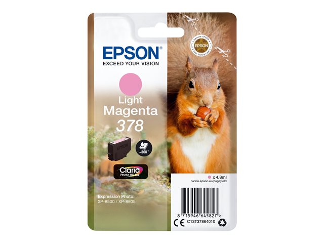 Epson 378 - 4.8 ml - light magenta - original - blister with RF/acoustic alarm - ink cartridge - for Expression Home XP-8605, XP-8606, Expression Photo XP-8500 Small-in-One, XP-8700