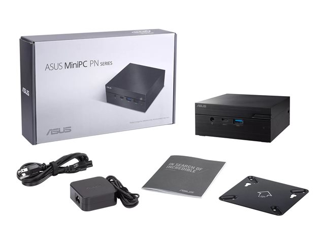 ASUS Mini PC PN41 BBC129MV - Barebone - mini PC - 1 x Celeron N4500 / up to 2.8 GHz - RAM 0 GB - UHD Graphics - Gigabit Ethernet, 2.5 Gigabit Ethernet - black