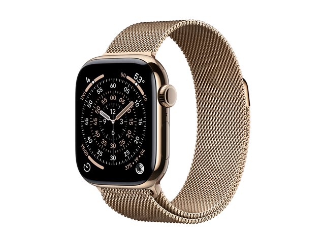 Apple Watch Series 11 GPS + Cellular 42mm Gold Titanium Case with Gold Milanese Loop