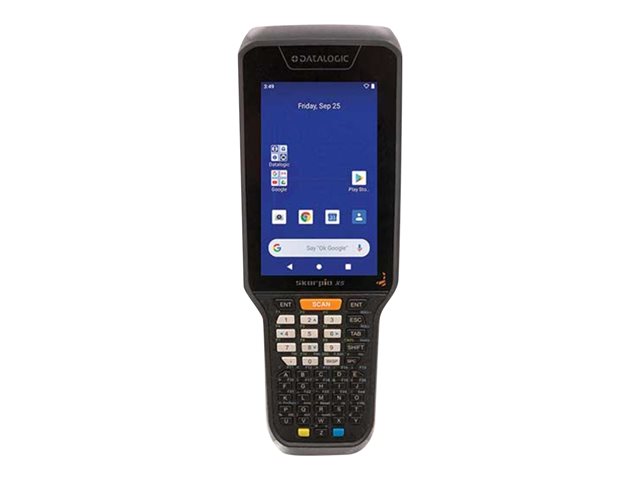 SKORPIO X5 PISTOL GRIP 802.11 A/B/G/N/AC 4.3in DISPLAY BT V5 3GB RAM/32GB FLASH 38-KEY FUNCTIONAL 1D IMAGER W GREEN SPOT ANDROID 10 WITH EXTENDED BATTERY