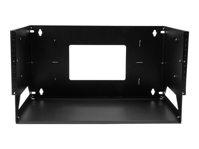 StarTech.com 4U Open Frame Wall Mount Network Rack w/ Built in Shelf - 2-Post Adjustable Depth (12\" to 18\") Equipment Rack - 75.2lbs (WALLSHELF4U) - Rack (wall mount) - black - 4U - 19\" - for P/N: CABSCRWS1032