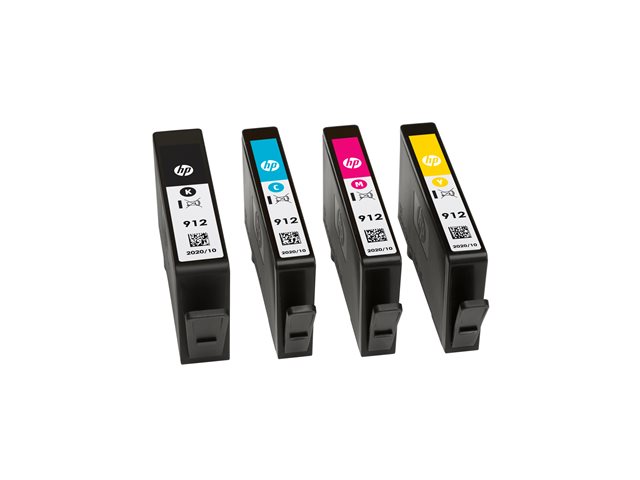 HP 912 - 4-pack - black, yellow, cyan, magenta - original - ink cartridge - for Officejet 80XX, Officejet Pro 80XX