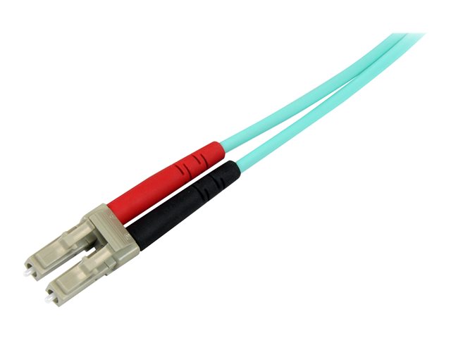 StarTech.com Aqua OM4 Duplex Multimode Fiber - 1m / 3 ft - 100 Gb - 50/125 - OM4 Fiber - LC to LC Fiber Patch Cable (450FBLCLC1) - Network cable - LC multi-mode (M) to LC multi-mode (M) - 1 m - fibre optic - duplex - 50 / 125 micron - OM4 - aqua