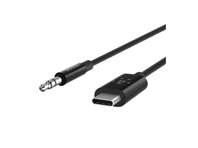 Belkin RockStar - Audio cable - 24 pin USB-C male to mini-phone stereo 3.5 mm male - 91.4 cm - black