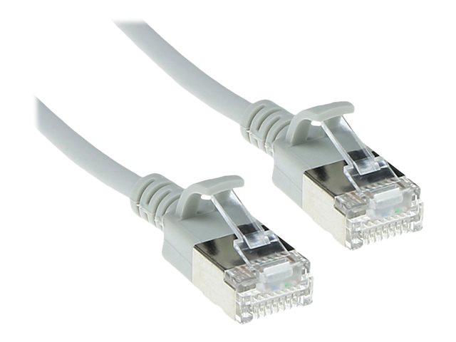 Grijze 5 meter LSZH U/FTP CAT6A datacenter slimline patchkabel snagless met RJ45 connectoren - PolyBag