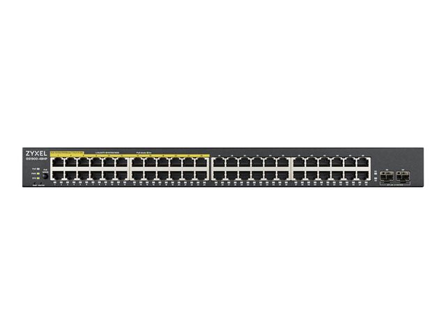 Zyxel GS1900 Series GS1900-48HPv2 - Switch - smart - 48 x 10/100/1000 (24 PoE+) + 2 x Gigabit SFP (uplink) - rack-mountable, desktop - PoE+ (170 W)