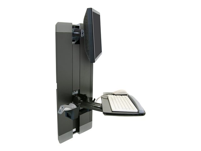 Ergotron StyleView - Mounting kit (wall mount, keyboard arm, wrist rest, mouse pouch, panel vertical lift) - for LCD display / PC equipment - patient room - steel - black - screen size: 24\" - wall-mountable