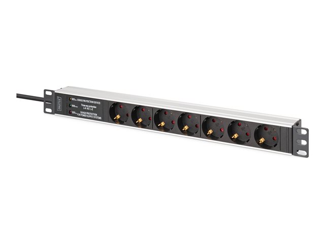 1U Alu PDU Rackmount.6x Safety outlet1x
