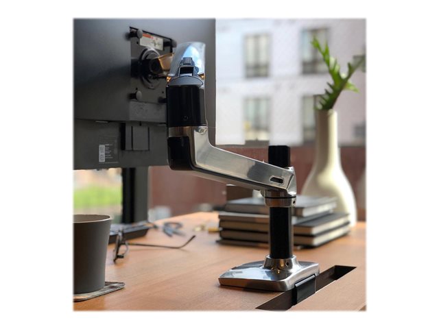 Ergotron LX - Mounting kit (articulating arm, desk clamp mount, extension adapter, grommet-mount base, 7\" post) - for LCD display - polished aluminium - screen size: up to 34\"