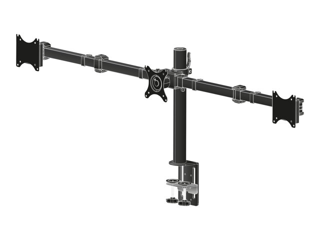 Iiyama DS1003C-B1 - Stand - adjustable arm - for 3 monitors - black - screen size: 10\"-27\" - desktop stand