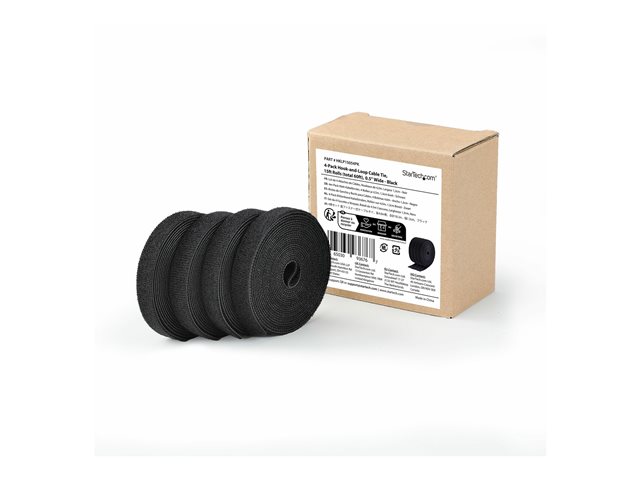 4-pack 4.6m (15ft) Hook and Loop Roll