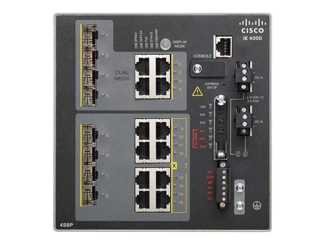 IE 4000 4 X SFP 100M WITH 8 X POE 4 X 1G COMBO LAN BASE