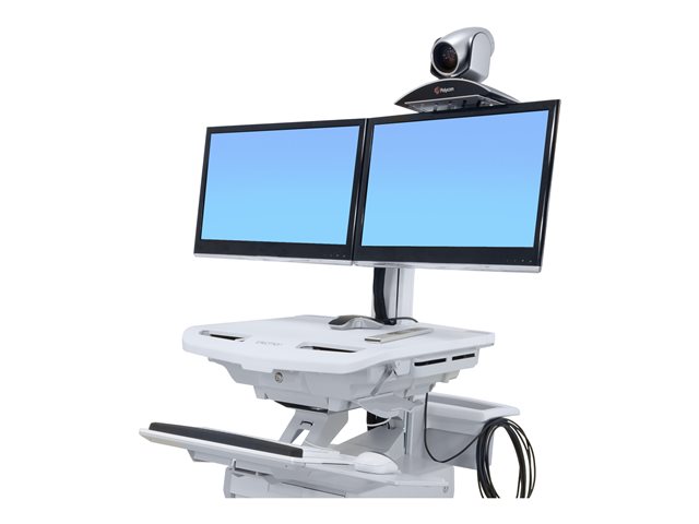 Ergotron StyleView Camera Shelf - Mounting component (bracket, shelf, mounting hardware, touch fastener strip, strap) - for video conference camera - silver - under-the-monitor