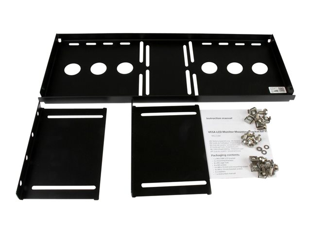 StarTech.com 4U Universal VESA LCD Monitor Mounting Bracket for 19-inch Rack or Cabinet - TAA Compliant - Cold-Pressed Steel Bracket (RKLCDBK) - Mounting kit - for LCD display - solid cold pressed steel - black - screen size: 19\" - for P/N: CABSCRWS1224, RK2433BKM, RK2537BKM, RK3236BKF, RK4236BKB, RK4242BK24, RK4242BK30