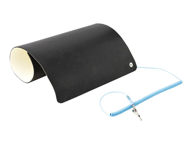StarTech.com 11x18in Anti Static Mat, ESD Mat for Electronics Repair, Anti Static Desk Mat w/Detachable Grounding Wire, ANSI/ESD S 4.1 Compliant, Flexible Thermoplastic Work Mat/Pad - Suitable for Tables (SM-ANTI-STATIC-MAT) - Anti-static mat - detac