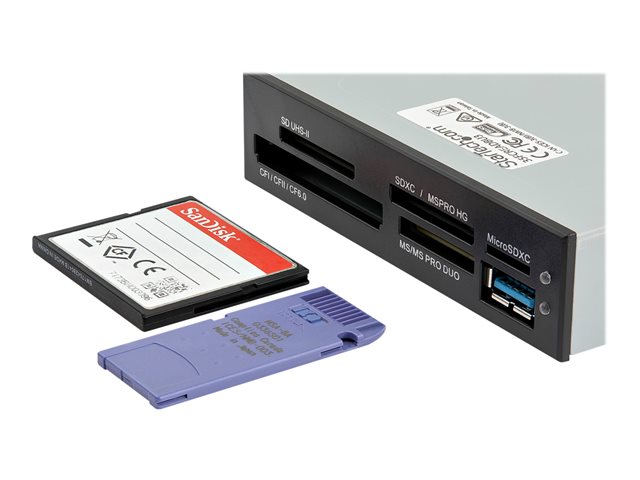 StarTech.com USB 3.0 Internal Multi-Card Reader with UHS-II Support - SecureDigital/Micro SD/Memory Stick/Compact Flash Memory Card Reader (35FCREADBU3) - Card reader - 3.5\" (CF I, CF II, MS, MS PRO, MMC, SD, MS Duo, MS PRO Duo, miniSD, microSD, SDHC, MS Micro, microSDHC, SDXC, MS XC, MS PRO-HG) - USB 3.0
