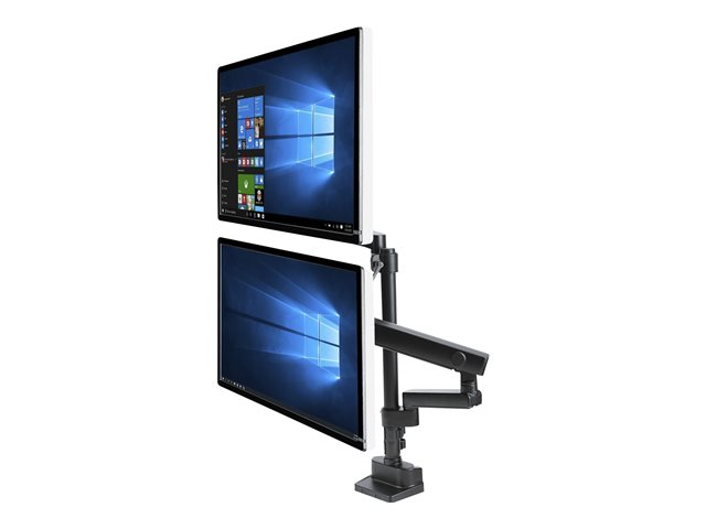 StarTech.com Desk Mount Dual Monitor Arm, Full Motion Monitor Mount for 2x VESA Displays up to 32\" (up to 17lb/8kg), Ergonomic Vertical Stackable Arms, Articulating, Height Adjustable - Pole Mount, C-Clamp/Grommet (ARMDUALPIVOT) - Mounting kit (2 mon