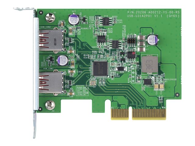 QNAP QXP-10G2U3A - USB adapter - PCIe 2.0 x2 low profile - USB 3.2 Gen 2 x 2 - for QNAP QGD-1600, TS-1232, 1277, 253, 453, 473, 853, 877, 977, TVS-2472, 473, 673, 872, 873