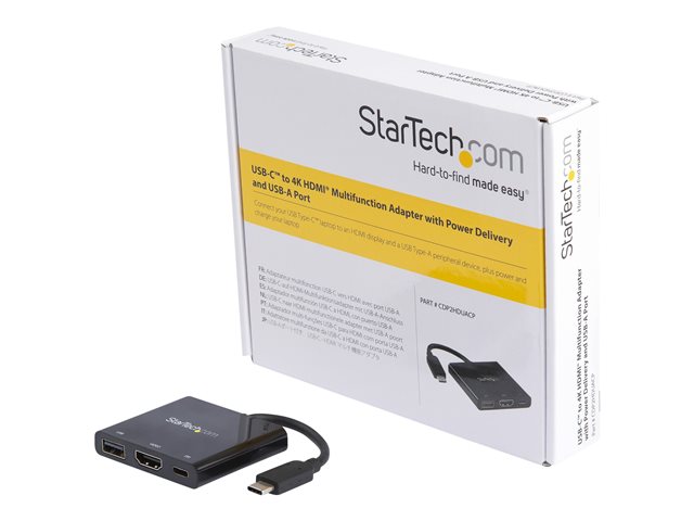 StarTech.com USB-C to HDMI Adapter - 4K 30Hz - Thunderbolt 3 Compatible - with Power Delivery (USB PD) - USB C Adapter Converter (CDP2HDUACP) - Docking station - USB-C / Thunderbolt 3 - HDMI