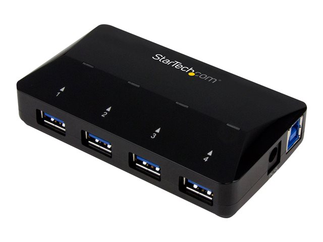 StarTech.com 4-Port USB 3.0 Hub plus Dedicated Charging Port - 1 x 2.4A Port - Desktop USB Hub and Fast-Charging Station (ST53004U1C) - USB peripheral sharing switch - 4 x SuperSpeed USB 3.0 - desktop - for P/N: SDMSDRWU3AC, USB312SAT3CB, USB315CB2M, USBLT1MWS, USBLT2MBR, USBLTM1MBK, USBLTM1MWH