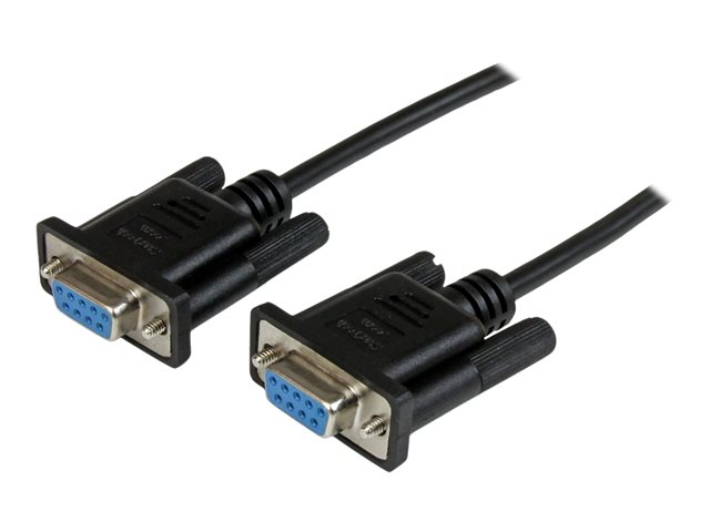 StarTech.com 2m Black DB9 RS232 Serial Null Modem Cable F/F - DB9 Female to Female - 9 pin RS232 Null Modem Cable - 2 meter, Black - Null modem cable - DB-9 (F) to DB-9 (F) - 2 m - molded, thumbscrews - black - for P/N: PCI2S5502, PEX4S953, PEX4S953L