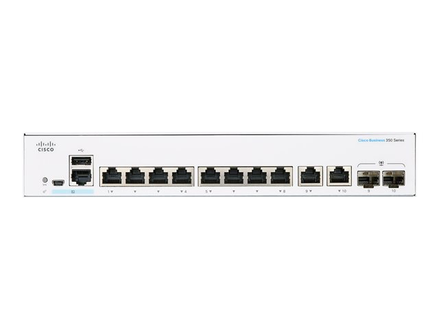 Cisco Business 350 Series CBS350-8FP-E-2G - Switch - L3 - Managed - 8 x 10/100/1000 (PoE+) + 2 x combo SFP - rack-mountable - PoE+ (120 W)
