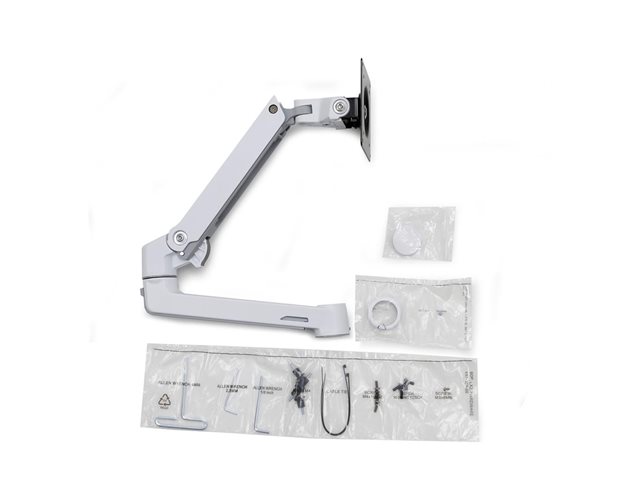 Ergotron LX Extension and Collar Kit - Mounting component (articulating arm, installation hardware, cap cover, pole collar) - for Monitor - white with grey accents - pole mount - for P/N: 45-537-216