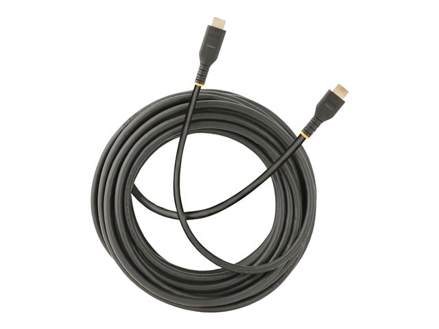 StarTech.com 30ft (10m) Active HDMI Cable w/ Ethernet - HDMI 2.0 4K 60Hz UHD - Rugged HDMI Cord w/ Aramid Fiber - Durable High Speed HDMI Cable - Heavy-Duty HDMI 2.0 Cable - High Speed - HDMI cable with Ethernet - HDMI male to HDMI male - 10 m - black