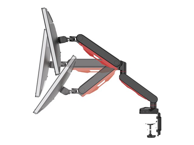 Iiyama DSG3001C-R1 - Mounting kit - adjustable arm - for LCD display - black, dynamic red - screen size: 17\"-30\" - desk-mountable