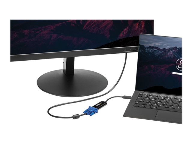 StarTech.com USB 3.0 to VGA Adapter - Slim Design - 1920x1200 - Adapter - TAA Compliant - USB Type A male to HD-15 (VGA) female - 19 cm - black - for P/N: MXT101MM