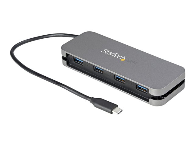 StarTech.com 4 Port USB C Hub - 4x USB-A - 5Gbps USB 3.0 Type-C Hub (USB 3.2/3.1 Gen 1) - Bus Powered - 11\" Long Cable w/ Cable Management (HB30CM4AB) - Hub - 4 x USB 3.2 Gen 1 - desktop