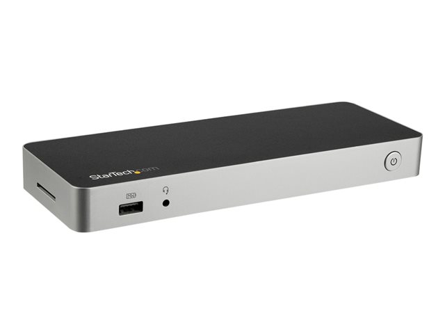StarTech.com USB C Dock, Dual Monitor HDMI & DisplayPort 4K 30Hz, USB Type-C Laptop Docking Station 60W Power Delivery (PD), SD, 4-port USB-A 3.0 Hub, GbE, Audio, Thunderbolt 3 Compatible - USB 3.1 Gen 1 Dock (DK30CHDPPDUE) - Docking station - USB-C - HDMI, DP - 1GbE - 60 Watt