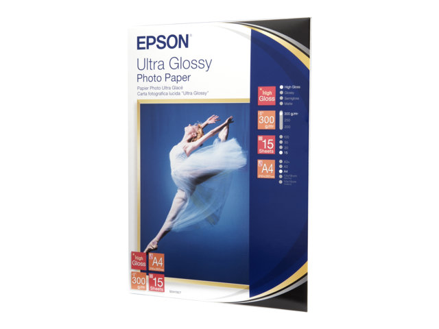 Epson Ultra Glossy Photo Paper - Glossy - A4 (210 x 297 mm) 15 sheet(s) photo paper - for EcoTank ET-2710, 2711, 2712, 2714, 2715, 2720, 2721, 2726, 2750, 2751, 2756, 4700, 4750