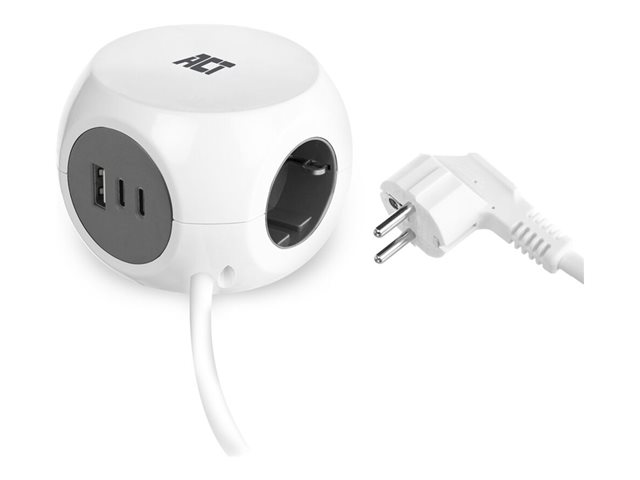 Power strip cube with 3 sockets type F