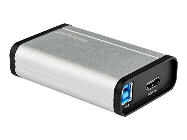 StarTech.com HDMI to USB C Video Capture Device 1080p 60fps, UVC, External USB 3.0 Type-C Capture/Live Streaming, HDMI Audio/Video Recorder Adapter, USB-C/USB-A/Thunderbolt 3 Compatible - HDMI Video Capture (UVCHDCAP) - Video capture adapter - USB 3.0 - silver, black - TAA Compliant