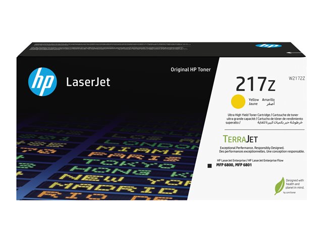 HP 217Z - Ultra High Yield - yellow - original - LaserJet - toner cartridge (W2172Z) - for Color LaserJet Enterprise MFP 6800dn