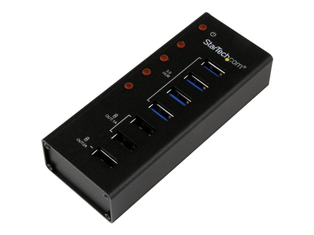 StarTech.com 7 Port USB 3.0 Charging Hub - 4 x USB-A, 3 x USB-A Dedicated Charging Ports - Powered Mountable USB Charging Station (ST4300U3C3) - Hub - 4 x SuperSpeed USB 3.0 - desktop - for P/N: PEXUSB3S3GE, SVA12M5NA, USB312SAT3CB, USB315CB2M, USBLT1MWS, USBLTM1MBK, USBLTM1MWH