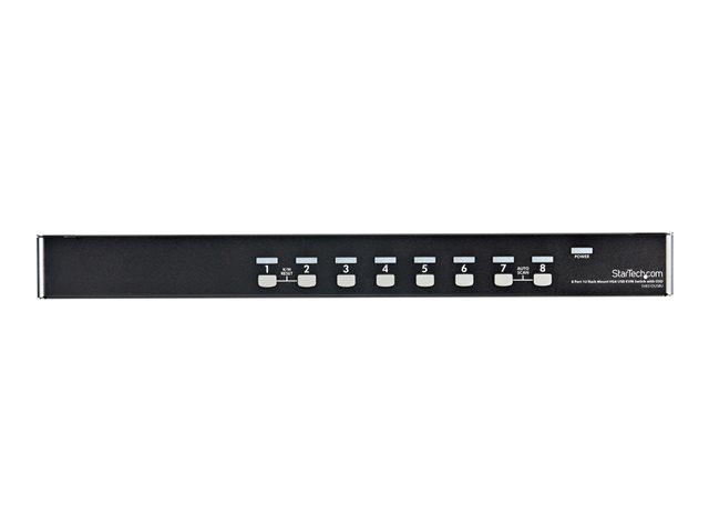 StarTech.com 8 Port 1U Rackmount USB KVM Switch Kit with OSD and Cables - Rack mount KVM - VGA KVM Switch - 8 Port KVM Switch (SV831DUSBUK) - KVM switch - 8 x KVM port(s) - 1 local user - rack-mountable - for P/N: RK12OD2, RK3236BKF, RK4236BKB, RK4242BK30, RKCONS1701, RKCONS17HD, RKQMCAB12V2