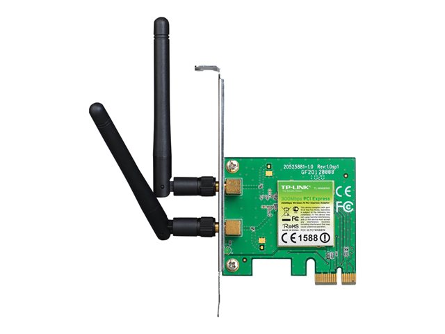 300Mbps Wireless N  PCI Express Adapter, Atheros, 2T2R, 2.4GHz, 802.11n/g/b, with 2 detachable antennas - incl low profile bracket