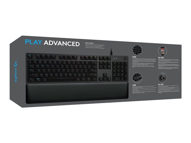Logitech Gaming G513 - Keyboard - backlit - USB - QWERTY - UK - key switch: GX Red Linear - carbon
