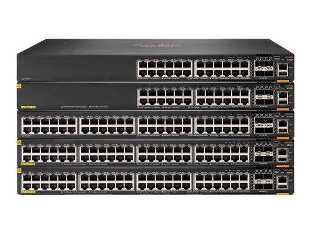 HPE Aruba 6200M 36G 12SR5 Class6 PoE 4SFP+ Switch - Switch - Max. Stacking Distance 10 kms - L3 - Managed - 36 x 10/100/1000 (4PPoE) + 12 x 1/2.5/5GBase-T (4PPoE) + 4 x 1 Gigabit / 10 Gigabit SFP+ (uplink / stacking) - front and side to back - rack-m