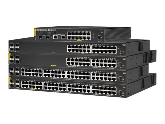 HPE Aruba 6000 48G Class4 PoE 4SFP 370W Switch - Switch - Managed - 48 x 10/100/1000 (PoE+) + 4 x Gigabit SFP - side to side airflow - rack-mountable - PoE (370 W)