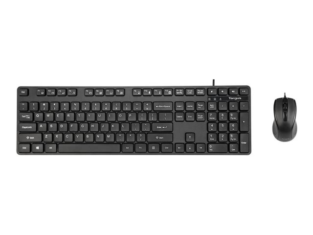 Targus B2B Wired Antimicrobial Keyboardu0026 Mouse Bundle - UK (AKB30AMUK + AMU81AMGL)
