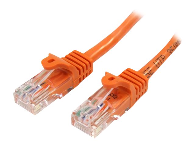 StarTech.com 0.5m Orange Cat5e / Cat 5 Snagless Ethernet Patch Cable 0.5 m - Patch cable - RJ-45 (M) to RJ-45 (M) - 50 cm - UTP - CAT 5e - stranded, snagless - orange