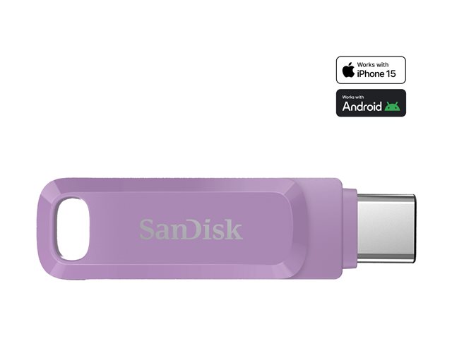 SanDisk Ultra Dual Drive Go - USB flash drive - 1 TB - USB 3.2 Gen 1 / USB-C - lavender