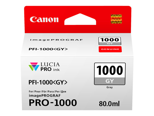 Canon PFI-1000 GY - 80 ml - grey - original - ink tank - for imagePROGRAF PRO-1000